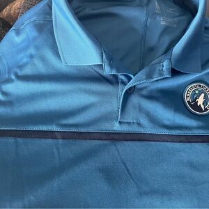 Nike Teal Blue Polo Shirt with Dark Blue Trim